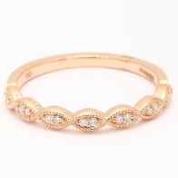 Hepburn White Diamond Art Deco Wedding Band