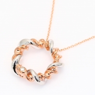 Lei white diamond circle swirl necklace