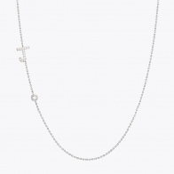 J Lexicon white diamond sterling silver initial necklace