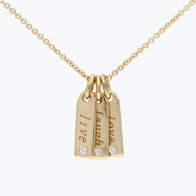 Affirmation live laugh love white diamond necklace
