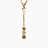 Cosmos rainbow diamond lariat drop necklace