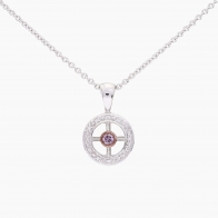 Meridian white and Argyle light pink champagne diamond pendant