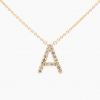 Love Letter A champagne diamond necklace