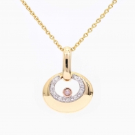 Crescent Argyle light pink champagne and white diamond pendant