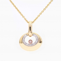 Crescent Argyle pink and white diamond pendant