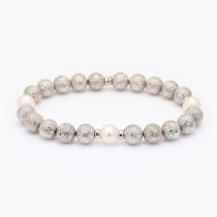 Pedirka quandong and white pearl bracelet