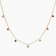 NXT Chroma sapphire ruby emerald and amethyst coloured gemstone necklace