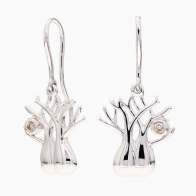 Twin Boab champagne diamond hook earrings