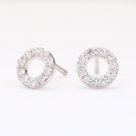 NXT Flight white diamond circle stud earrings