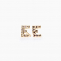 Love Letter E initial champagne diamond stud earrings