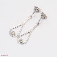 Telia White Diamond Drop Earrings