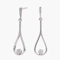 Telia White Diamond Drop Earrings