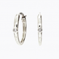 Noelle white diamond hoop earrings