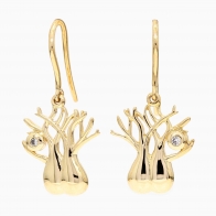 Twin Boab white diamond hook earrings