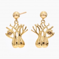 Twin Boab champagne diamond stud earrings