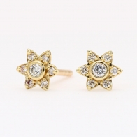 Twinkle white diamond halo stud earrings