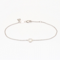 Rosalie hexagon rose cut white diamond bezel set bracelet