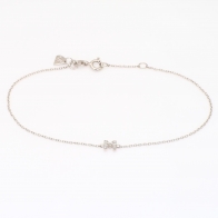 Lexicon white diamond M initial bracelet