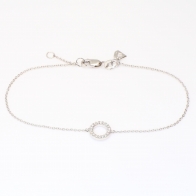 Flight circle white diamond bracelet