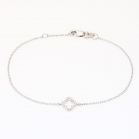 Clover white diamond bracelet