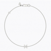 Lexicon white diamond K initial bracelet
