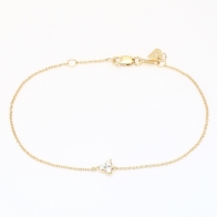 Astral white diamond three-stone bracelet