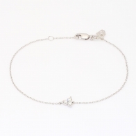 Astral white diamond three-stone bracelet