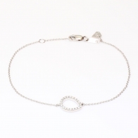 Viola white diamond pear bracelet