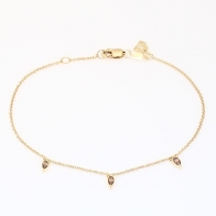 Cardinal three-stone pear-cut champagne diamond bracelet