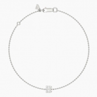 Lexicon white diamond B initial bracelet