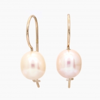 Amora white freshwater pearl shepherd hook earrings