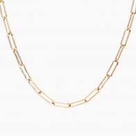 Influence 45cm 9 karat yellow gold paperclip chain