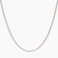 50cm 9 karat white gold rolo link chain