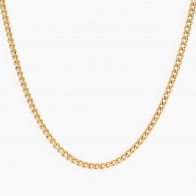 51cm 18 karat yellow gold diamond cut curb chain