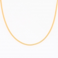 45cm 9 karat yellow gold diamond cut curb chain