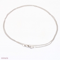45cm 9 karat white gold diamond cut curb chain