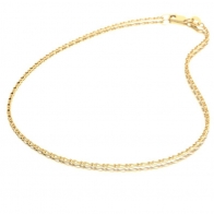 45cm 9 yellow gold carat diamond cut figaro chain