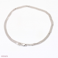 45cm 9 karat white gold diamond cut curb chain
