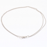 45cm 18 karat white gold diamond cut curb chain