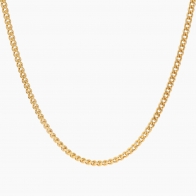 55cm 9 karat yellow diamond cut curb chain