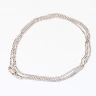 55cm 9 karat white gold diamond cut curb chain