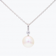 NXT Caspian white fresh water pearl and white diamond necklace