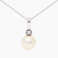 Corsica white South Sea pearl and white diamond necklace