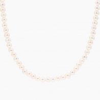 Sandi oval freshwater white pearl strand necklace