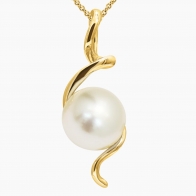 Anemone White South Sea Pearl Spiral Pendant