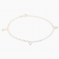 Othello 25cm oval figaro heart charm anklet