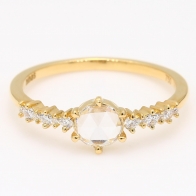 Montebello round rose cut white diamond ring