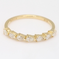 Forelle pear-cut white diamond stackable ring