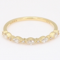 Calyx marquise and round cut white diamond stackable ring