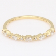Calyx marquise and round-cut white diamond stackable ring
